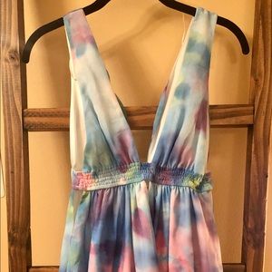 Plunge watercolor dress